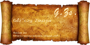 Géczy Zsuzsa névjegykártya
